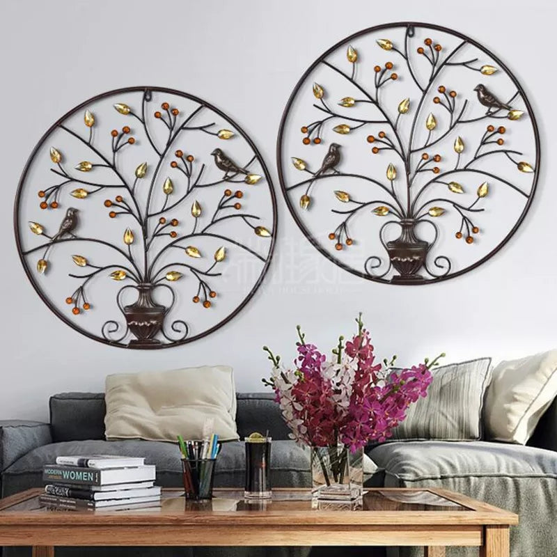 Metal Wall Art Decoration - Bird Tree