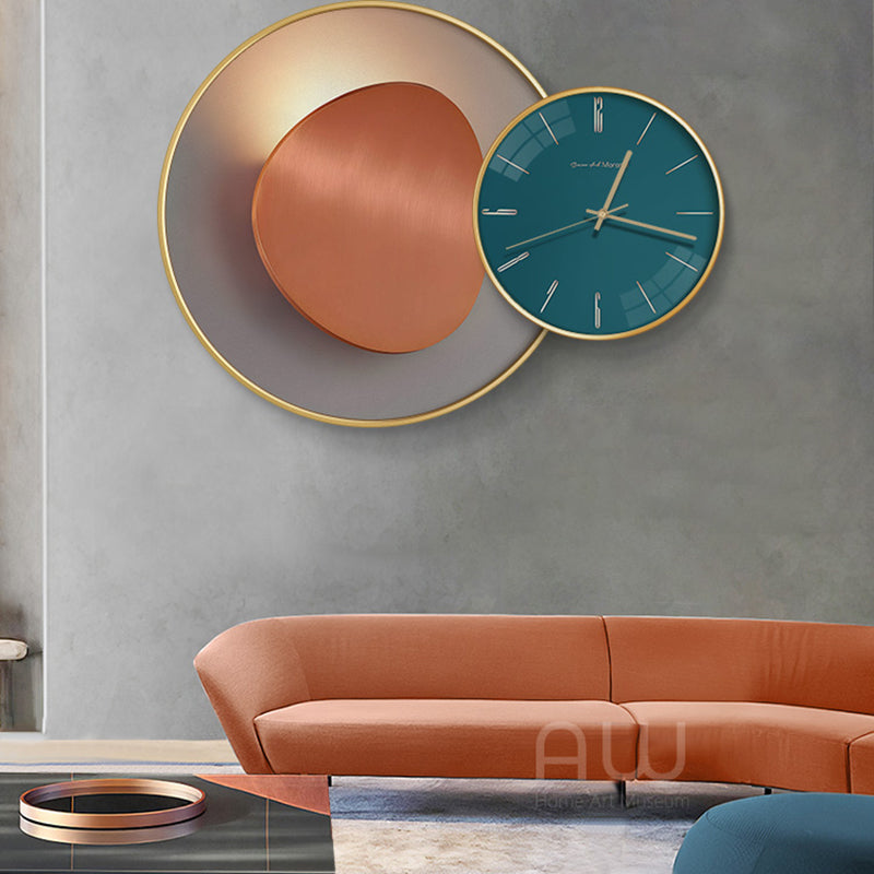 Clock Circle Crystal Porcelain Abstract Wall Hanging