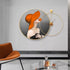 Circle Metal Clock and Circle Crystal Porcelain Wall Hanging