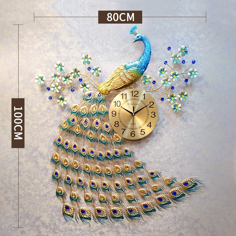 Peacock Clock - European Peacock Wall Clock