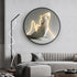 FINAL Single Circle Canvas / Crystal Porcelain / LED Wall Art Lamp Abstract Wall Hanging