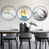 3PC Same Size Circle Canvas / Crystal Porcelain / LED Wall Art Lamp Abstract Wall Hanging