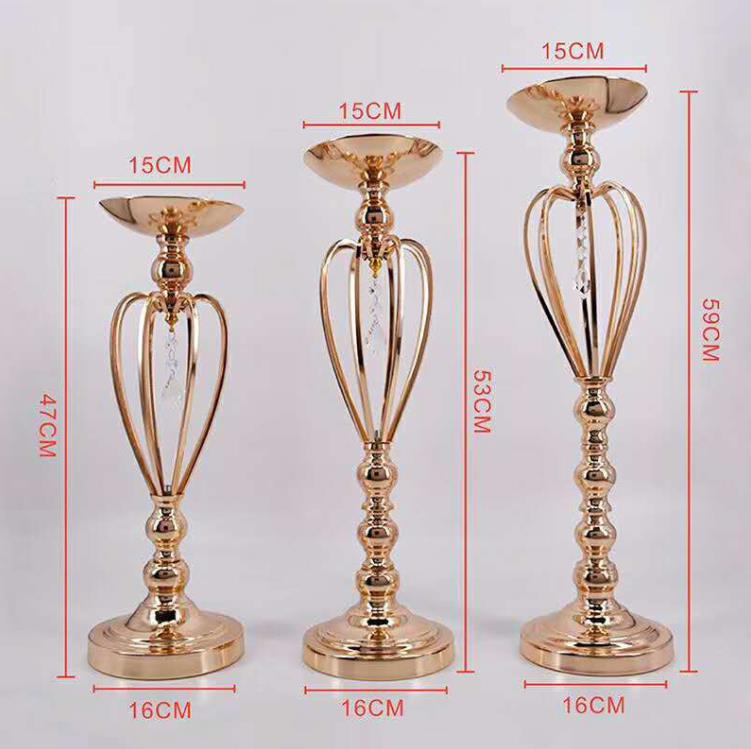 Candle Holders - Gold Candle Holders Flowers Vase Decoration