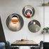 FINAL Different Size 3PC Circle Canvas / Crystal Porcelain / LED Wall Art Lamp Abstract Wall Hanging