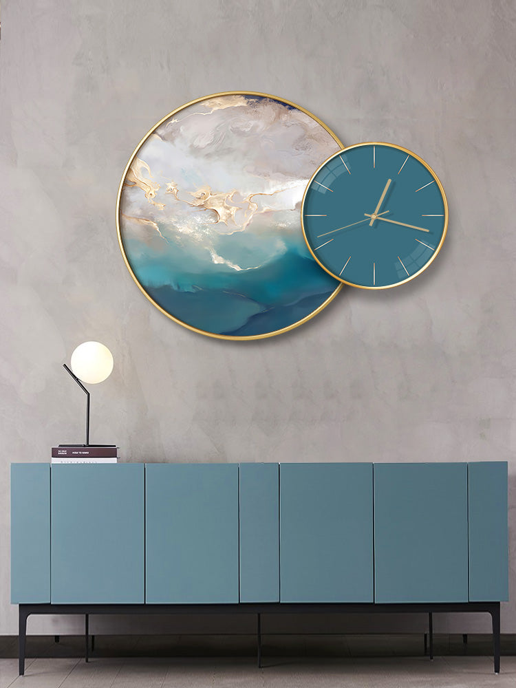 Clock Circle Crystal Porcelain Abstract Wall Hanging