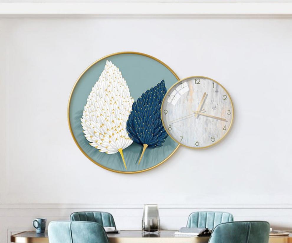 Clock Circle Crystal Porcelain Abstract Wall Hanging