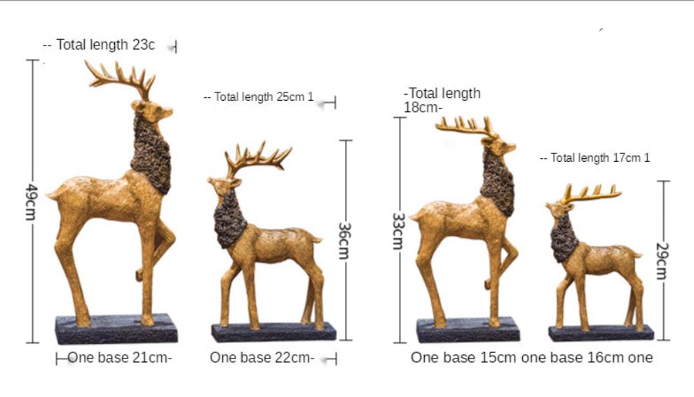 Standing Disk - Modern Luxury Resin Lucky Deer and Decorative Standing Disk Set