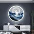 FINAL Single Circle Canvas / Crystal Porcelain / LED Wall Art Lamp Abstract Wall Hanging