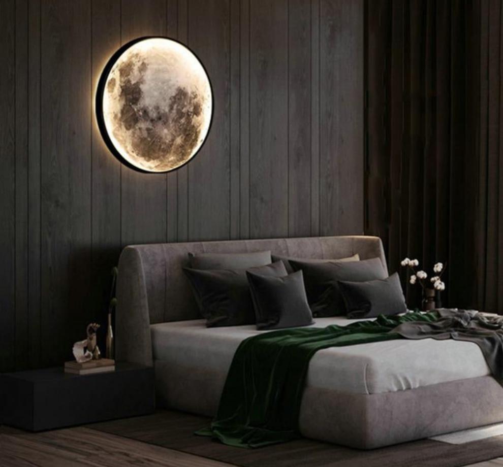 FINAL Single Circle Canvas / Crystal Porcelain / LED Wall Art Lamp Abstract Wall Hanging