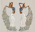 Decorative Ornaments White Dancing Girl Figures