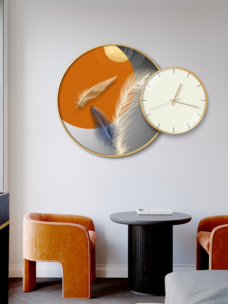 Clock Circle Crystal Porcelain Abstract Wall Hanging