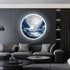 FINAL Single Circle Canvas / Crystal Porcelain / LED Wall Art Lamp Abstract Wall Hanging