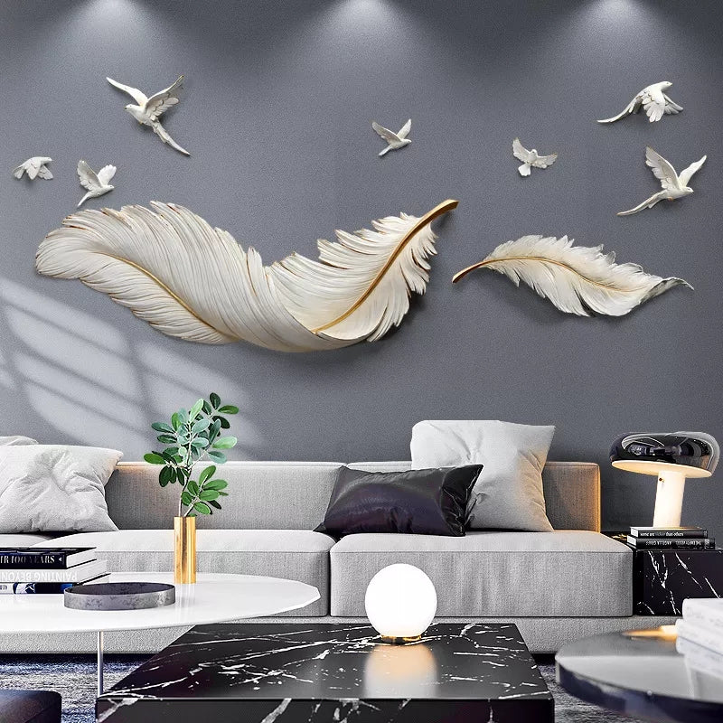 Resin Wall Art - Feather and Birds