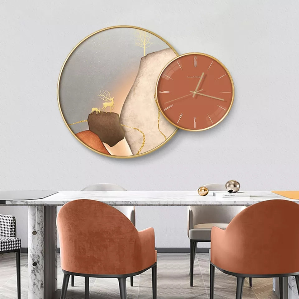 Clock Circle Crystal Porcelain Abstract Wall Hanging