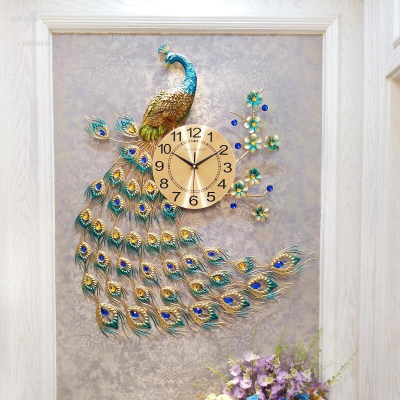 Peacock Clock - European Peacock Wall Clock