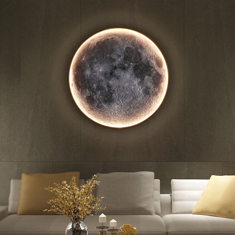 FINAL Single Circle Canvas / Crystal Porcelain / LED Wall Art Lamp Abstract Wall Hanging