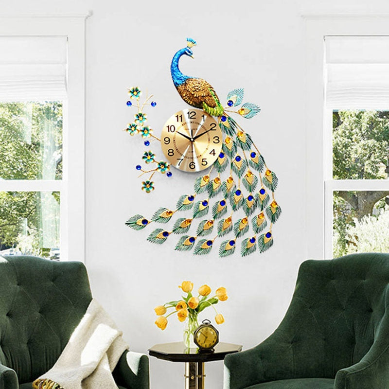 Peacock Clock - European Peacock Wall Clock