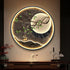 FINAL Single Circle Canvas / Crystal Porcelain / LED Wall Art Lamp Abstract Wall Hanging