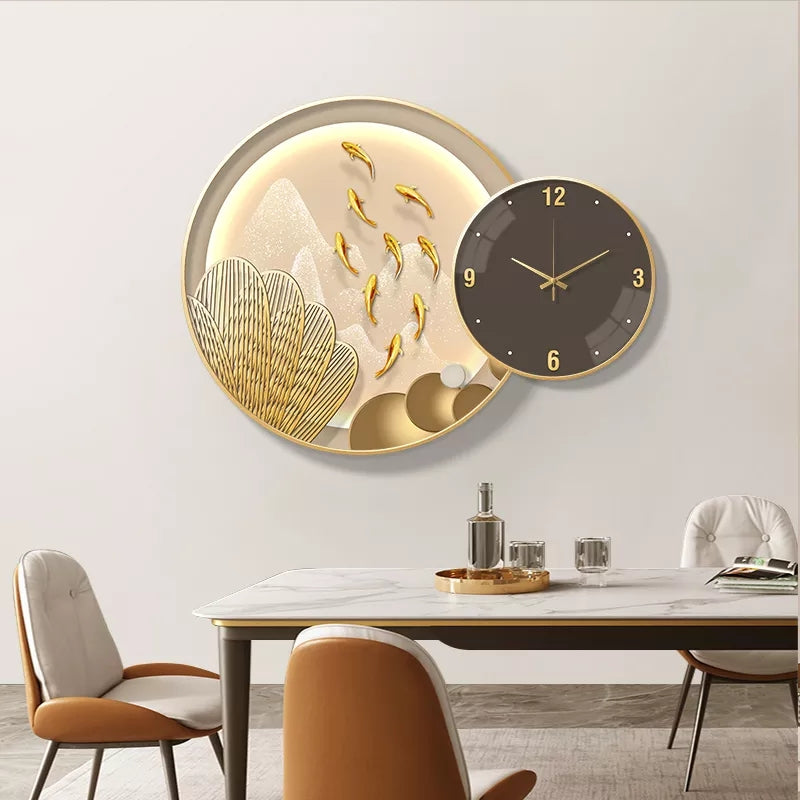 Clock Circle Crystal Porcelain Abstract Wall Hanging