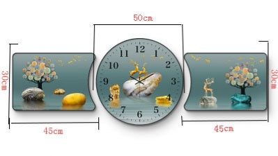 Canvas Landscape Different Shapes Clock 3 PC set - Deer Clock Design