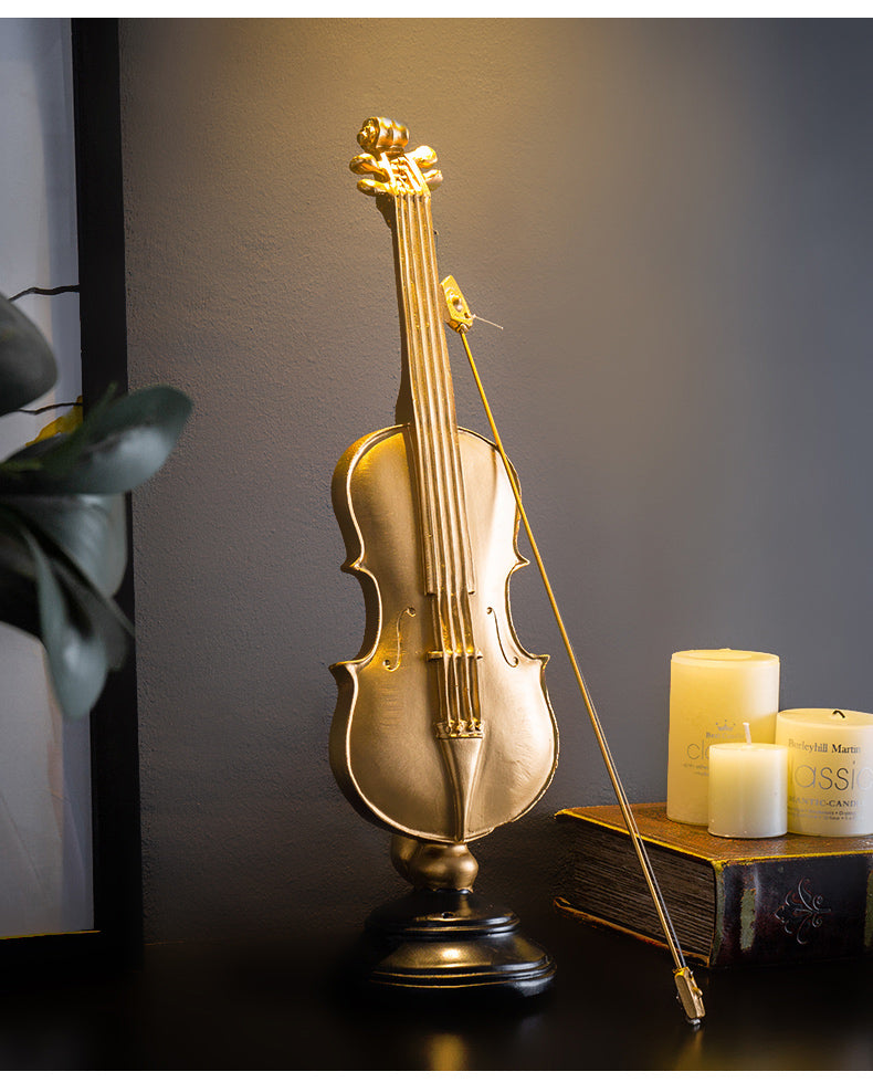 FINAL Music Band Gold Violin Artware Sculpture