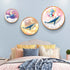 Different Size 3PC Circle Canvas / Crystal Porcelain / LED Wall Art Lamp Abstract Wall Hanging