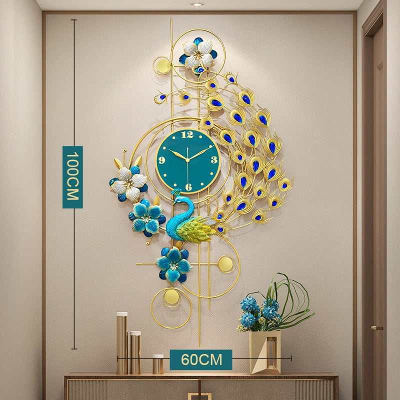 Peacock Clock  - Chinese Creative Peacock Wall Clocks Modern Home Decoration