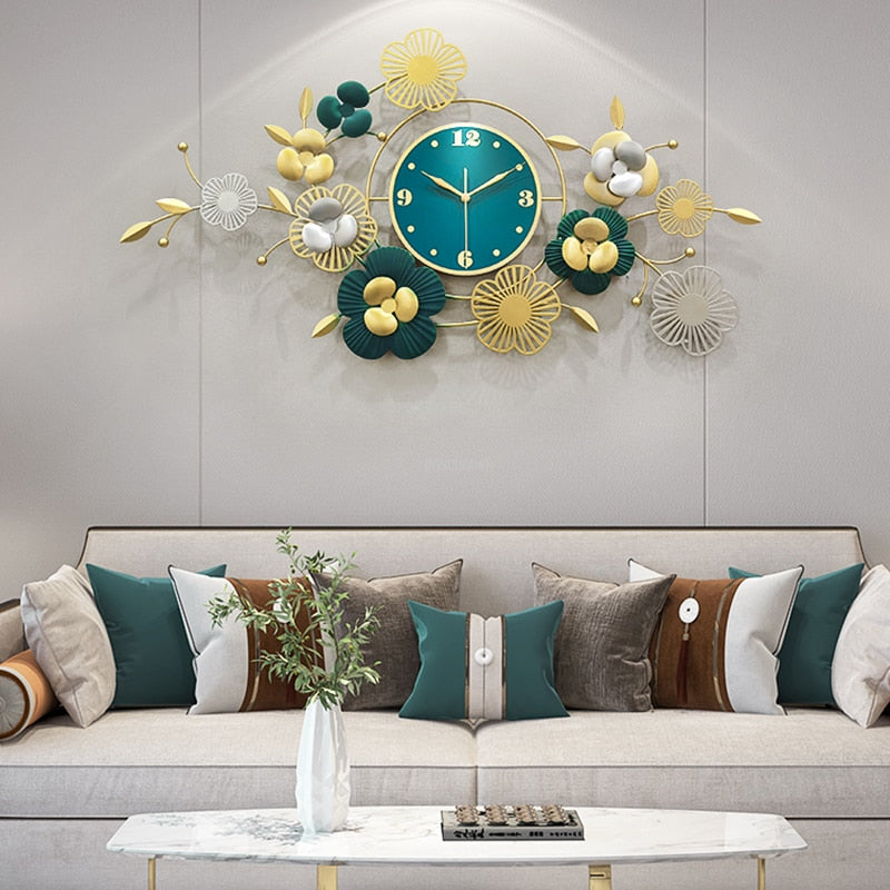 Peacock Clock - Creative Wall Clock Modern Flower Design Luxury Wall Art