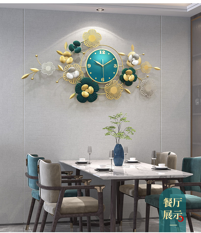 Peacock Clock - Creative Wall Clock Modern Flower Design Luxury Wall Art