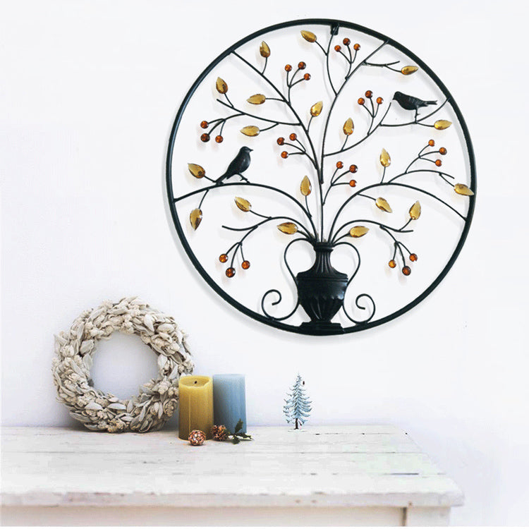 Metal Wall Art Decoration - Bird Tree