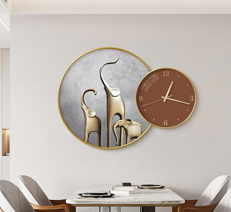 Clock Circle Crystal Porcelain Abstract Wall Hanging