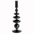 Candleholder -  Black Glass Flower Vase