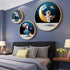 FINAL Different Size 3PC Circle Canvas / Crystal Porcelain / LED Wall Art Lamp Abstract Wall Hanging