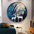 FINAL Single Circle Canvas / Crystal Porcelain / LED Wall Art Lamp Abstract Wall Hanging