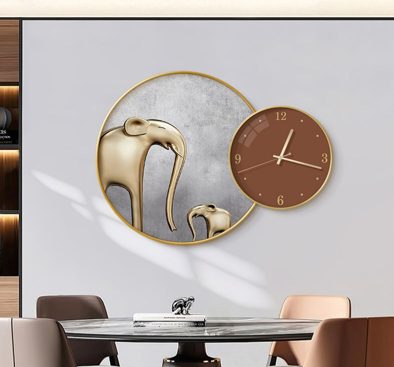 Clock Circle Crystal Porcelain Abstract Wall Hanging