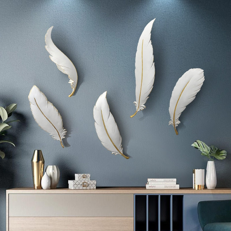 Resin Wall Art - Luxury Feather Resin Wall Decoration