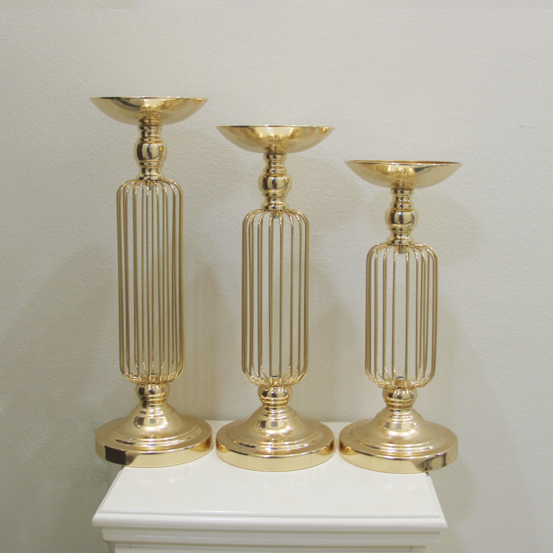 Candle Holders - Gold Candle Holders Flowers Vase Decoration