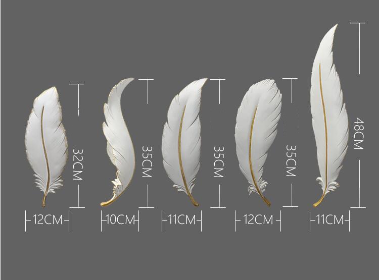 Resin Wall Art - Luxury Feather Resin Wall Decoration