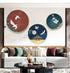 FINAL Different Size 3PC Circle Canvas / Crystal Porcelain / LED Wall Art Lamp Abstract Wall Hanging