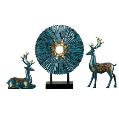 Standing Disk - Modern Luxury Resin Lucky Deer and Decorative Standing Disk Set