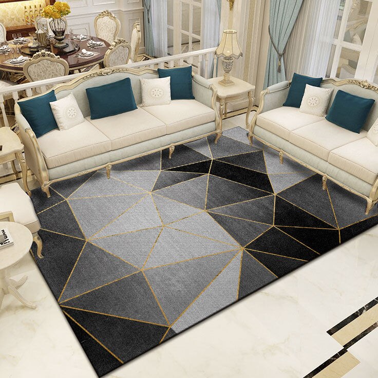 Living Room Designer Carpets - Balck and White