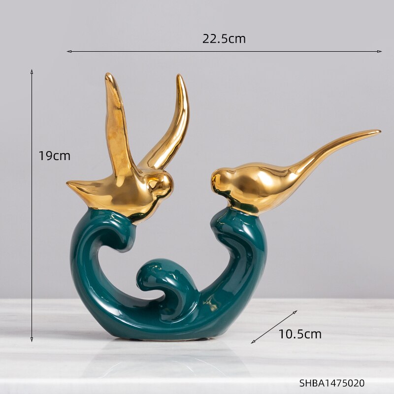 Abstract Ornaments ?? - ! Abstract European Love Bird Ceramic Sculpture Ornaments Home Livingroom Desktop Furnishing Crafts Store Coffee Table Figurines Decoration