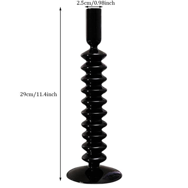 Candleholder -  Black Glass Flower Vase