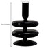 Candleholder -  Black Glass Flower Vase