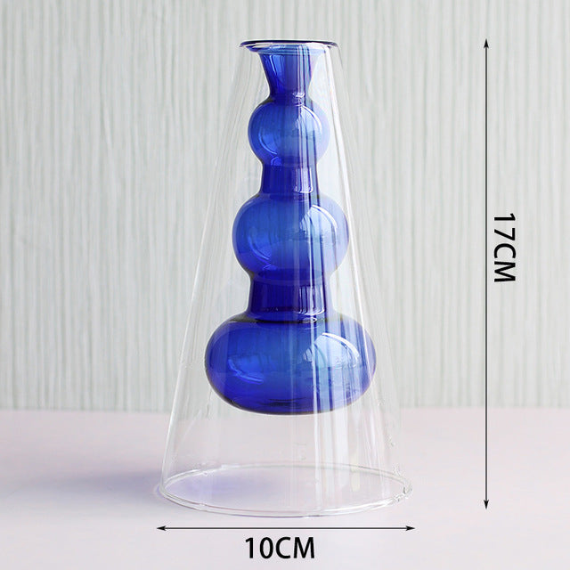 Candleholders - Blue Vase Glass Container