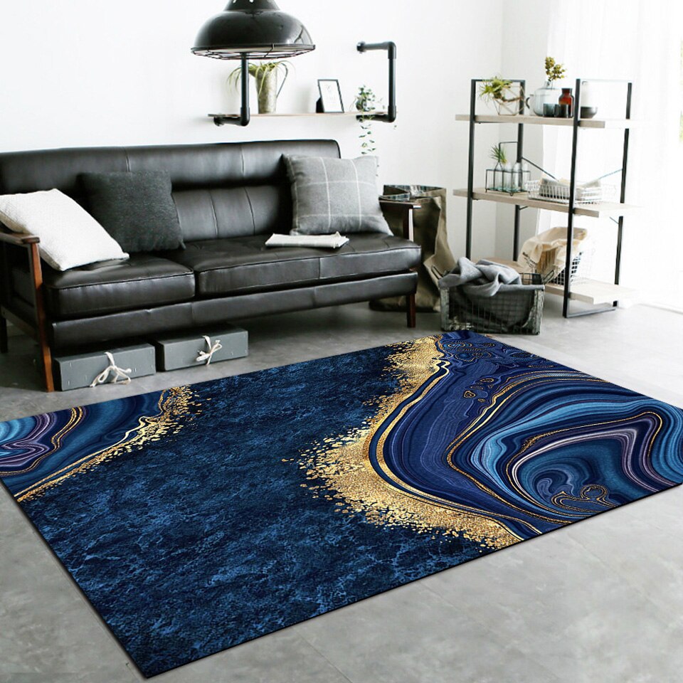 Living Room Designer Carpets - Blue Abstract designs