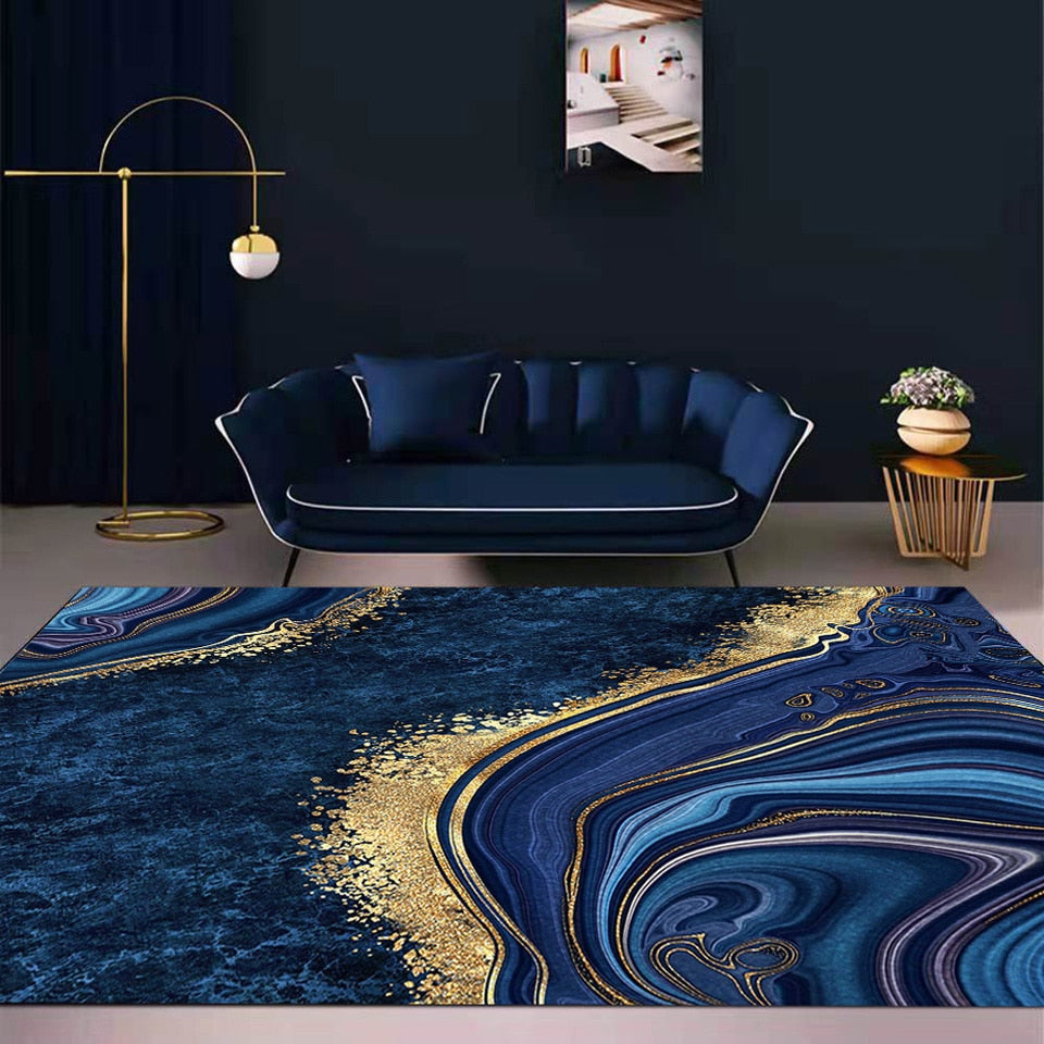 Living Room Designer Carpets - Blue Abstract designs