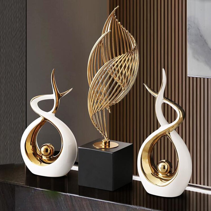 Abstract Ornaments - European Abstract Phoenix Ceramic Statue Accessories