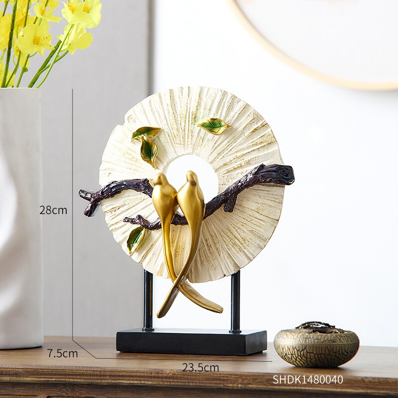 Standing Disk - Decorative Standing Disk with Modern Luxury Lucky Deer Resin Set