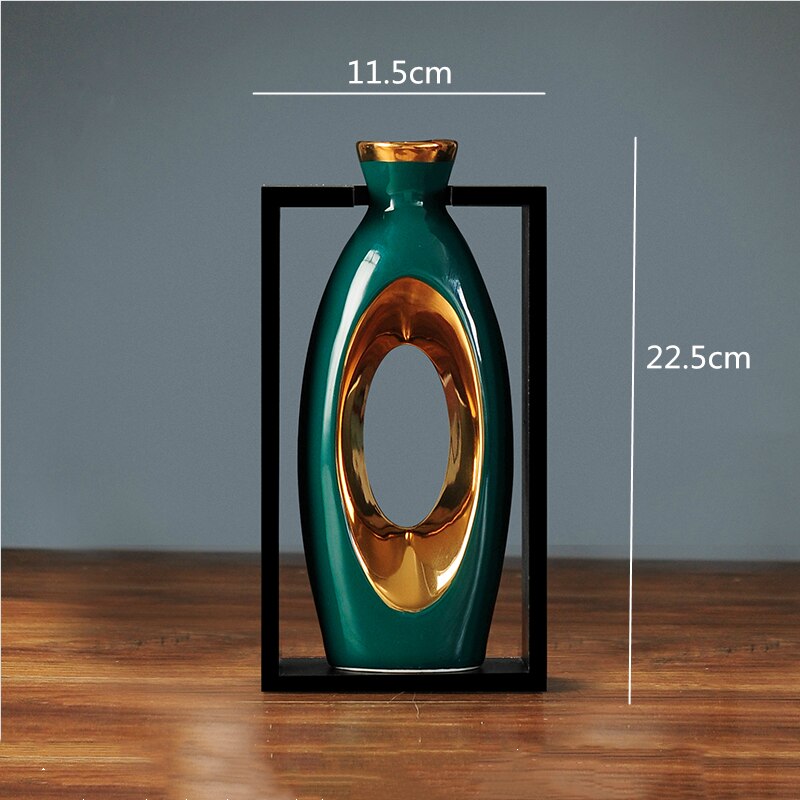 Hollow Donut Oval Vase -   Flower Potted Ornaments